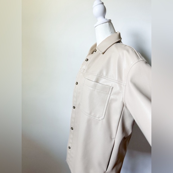 H&M Faux Leather Shirt Jacket - Picture 6 of 14